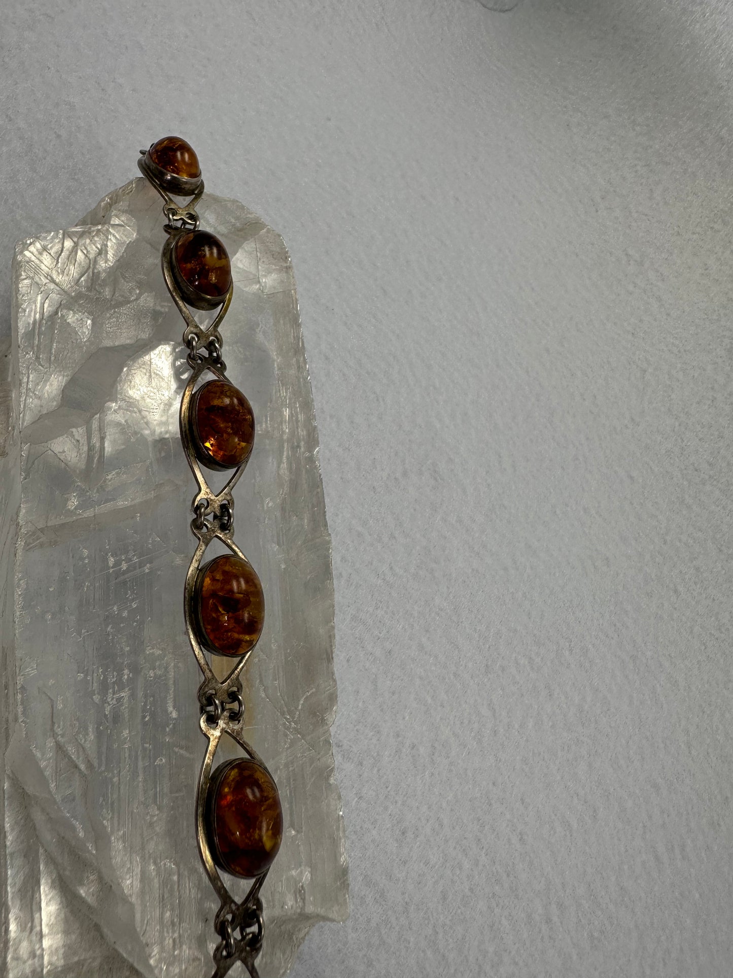 Silber Bernstein Armband/ Handarbeit