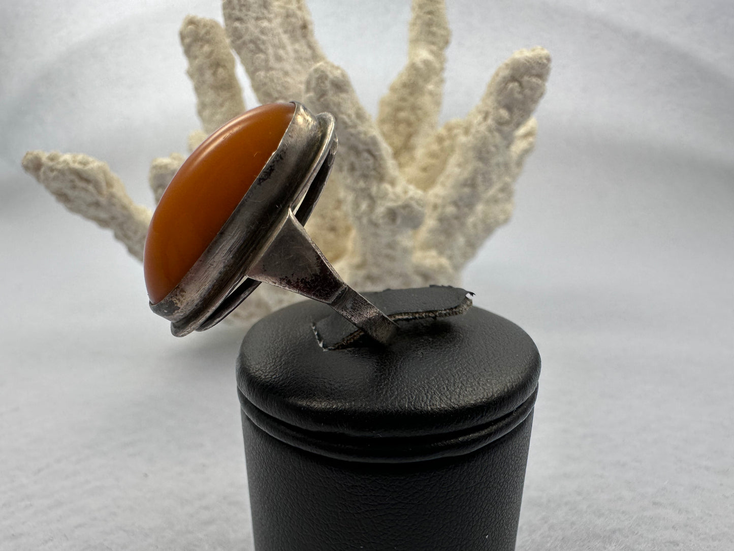 Bernstein Silber Ring