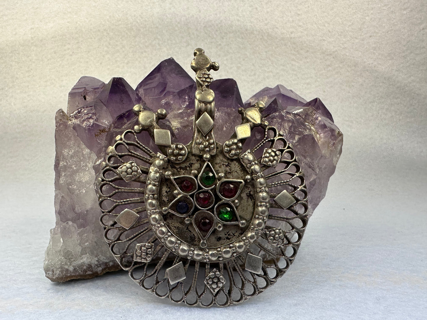 Sehr großer handgearbeiteter Silber Vintage Anhänger
