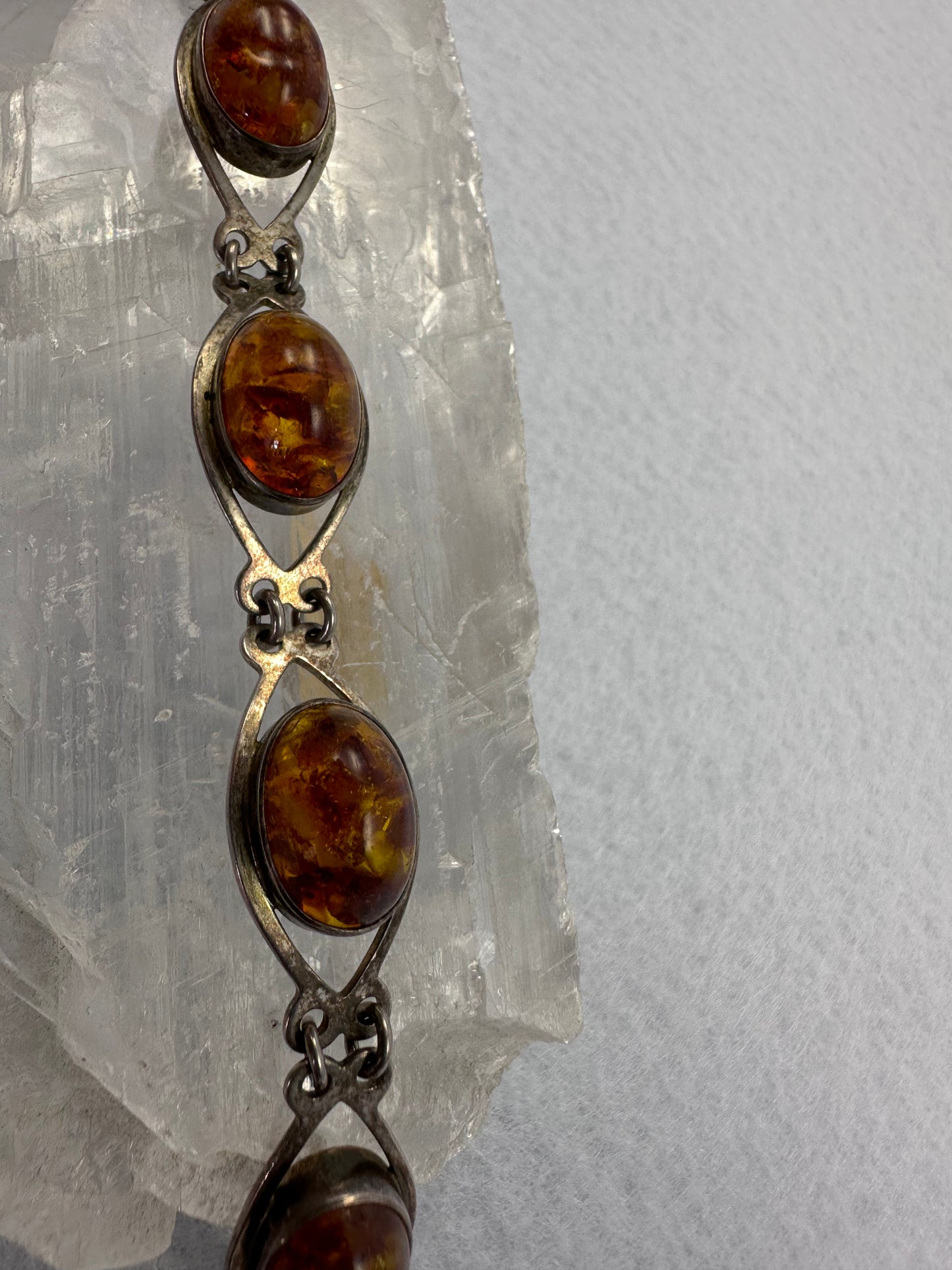 Silber Bernstein Armband/ Handarbeit