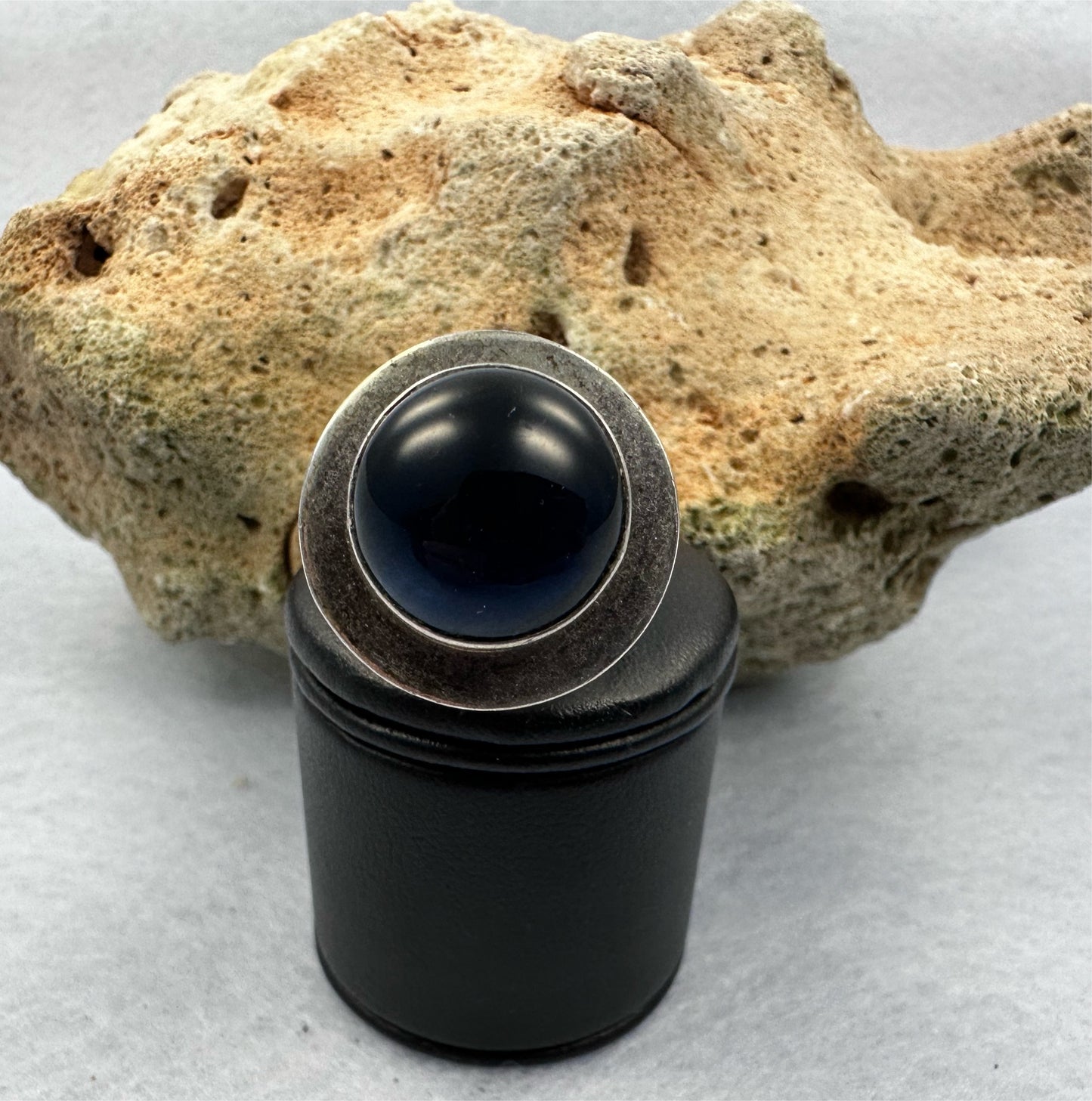 Großer Silber Ring mit blauen Stein