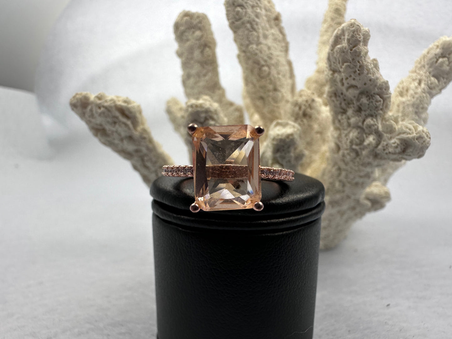 Silber/Rose Ring mit großen Stein