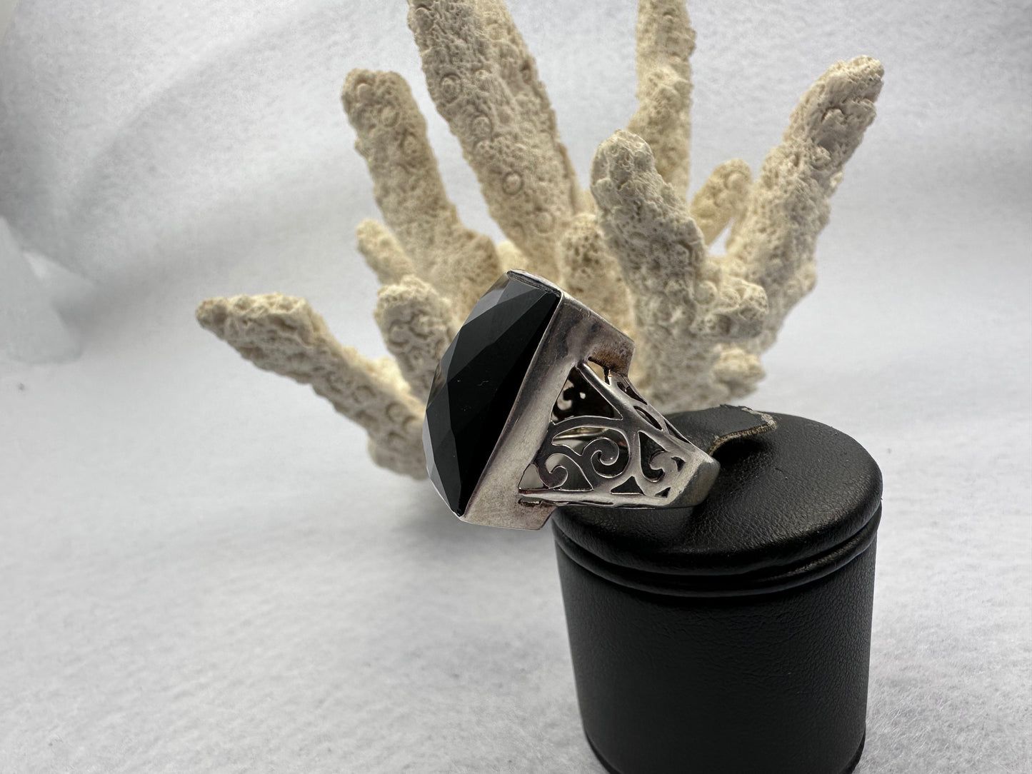 Massiver Vintage Silber Ring mit Onyx Stein